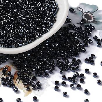 Baking Paint Glass Seed Beads, Cylinder, Midnight Blue, 2.5x2mm, Hole: 1.4mm, about 45359pcs/pound