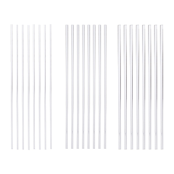 24Pcs 3 Styles Acrylic Support Rods, for Clay Doll Makings, Bar, Clear, 19.6x0.2~0.4cm, 8pcs/style