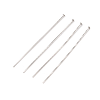 304 Stainless Steel Flat Head Pins, Stainless Steel Color, 65x0.7mm, Head: 2mm