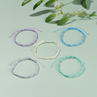 Bracelet de cheville tressé en fil de nylon(AJEW-AN00463)-2