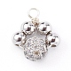 Brass Micro Pave Clear Cubic Zirconia Charms(PALLOY-JF00638-02)-1