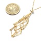 2Pcs 2 Color Brass Bar Link Chains Macrame Pouch Empty Stone Holder for Pendant Necklaces Making(NJEW-JN04466-04)-4