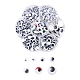 743 pièces boutons yeux écarquillés en plastique noir et blanc(KY-YW0001-12)-1