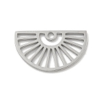 304 Stainless Steel Pendants, Laser Cut, Half Round Charm, Stainless Steel Color, 10.5x18x1mm, Hole: 1.6mm(STAS-M067-07P)