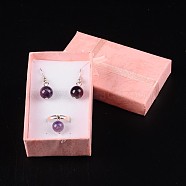 Cardboard Jewelry Boxes, with Sponge Inside and Bowknot Ribbon(Random Color), Rectangle, Pink, 80x50x25mm(CBOX-R014-2)