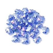 Electroplate Glass Beads, AB Color Plated, Bear, Cornflower Blue, 9.5x8.5x4mm, Hole: 1.2mm(EGLA-P059-01A-AB01)