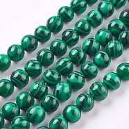 Synthetic Malachite Beads Strands, Round, Dyed, Dark Green, 8mm, Hole: 1mm, about 47~50pcs/strand, 15~15.3 inch(38~38.9cm)(X-TURQ-P028-04-8mm)