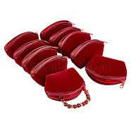 Velvet Dumpling Jewelry Storage Bags, Cosmetics Pouch, Dark Red, 6.5x9.8cm(TP-WH0009-04)