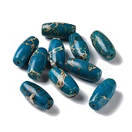 Natural Imperial Jasper Beads, Dyed, Oval, 25x12mm, Hole: 1.2mm(G-Q008-03)