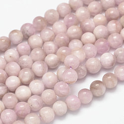 Round Natural Kunzite Beads Strands, Spodumene Beads, Grade AB, 12mm, Hole: 1mm, about 32pcs/strand, 15.5 inch(G-K068-28-12mm)