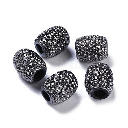 Resin European Jelly Colored Beads, Large Hole Barrel Beads, Bucket Shaped, Black, 15x12.5mm, Hole: 5mm(RESI-B025-03A-02)