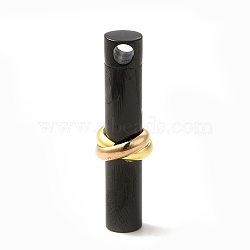 Ion Plating(IP) 304 Stainless Steel Pendants, Column Charm with Knot, Golden, Electrophoresis Black, 43x12.5mm, Hole: 4mm(STAS-E184-22GEB)