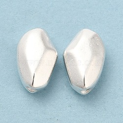 Rack Plating Brass Beads, Cadmium Free & Lead Free, Nuggets, 925 Sterling Silver Plated, 10.5x7x4.5mm, Hole: 1.2mm(KK-M250-13S)