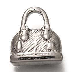304 Stainless Steel Pendants, Hand Bag, Stainless Steel Color, 15.5x14.5x6.5mm, Hole: 4.5x4.5mm(STAS-P261-08P)