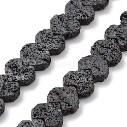 Natural Lava Rock Beads Strands, Frosted, Heart, 9x8.5x3mm, Hole: 1mm, about 56pcs/strand, 15.94 inch(40.5cm)(G-H303-C24)