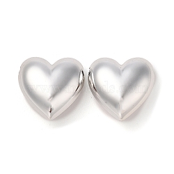 CCB Plastic Beads, Heart, Platinum, 23x23x12mm, Hole: 2mm(CCB-B003-37C-P)