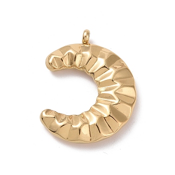 Ion Plating(IP) 304 Stainless Steel Pendants, Double Horn/Crescent Moon, Golden, 23x17.5x4mm, Hole: 1.8mm