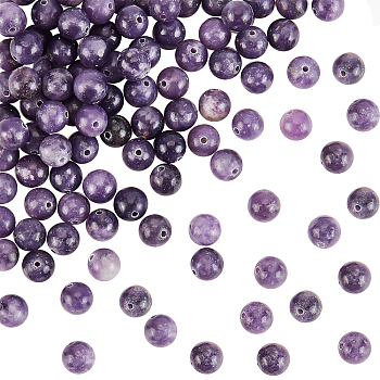 2 Strands Natural Lepidolite/Purple Mica Stone Beads Strands, Round, 8~8.5mm, Hole: 1.2mm, about 45pcs/strand, 14.88''(37.8cm)