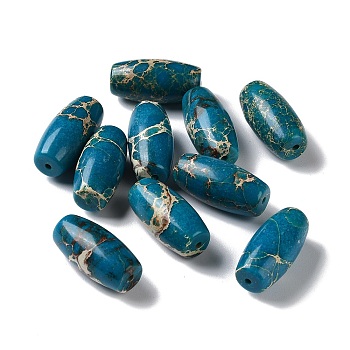 Natural Imperial Jasper Beads, Dyed, Oval, 25x12mm, Hole: 1.2mm