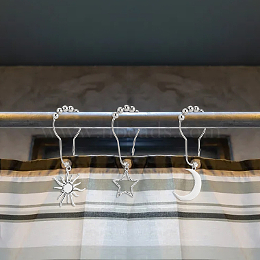 olycraft 18pcs 3 anneaux de rideau de douche en fer sur le thème de l'univers de style pour salle de bain(HJEW-OC0001-24)-5