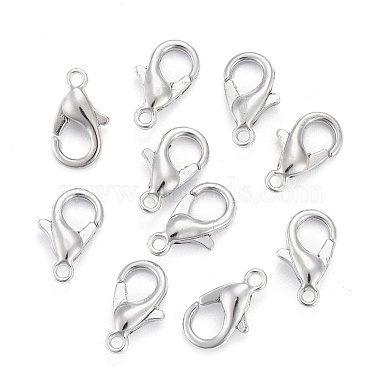 Platinum Plated Zinc Alloy Lobster Claw Clasps(X-E103-P-NF)-2