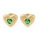 Rack Plating Brass with Cubic Zirconia Stud Earrings for Women(EJEW-G394-05G-01)-2