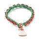 Alloy Enamel Stretch Charm Bracelets for Christmas(BJEW-JB06118)-1