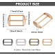 ベネクリート 40 個 4 色長方形合金スライダー バックル(DIY-BC0012-18)-2