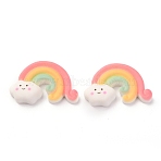 Resin Cabochons, Rainbow, White, 16.5x26x6mm(CRES-J043-09B-01)