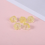 Glass Beads, Lily Flower, Champagne Yellow, 12x8mm, Hole: 1.4mm(GLAA-YW0003-37I)