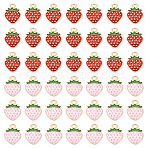 48Pcs 2 Colors Light Gold Plated Alloy Enamel Pendants, Strawberry, Mixed Color, 16.8x10x1.5mm, Hole: 1.8mm, 24pcs/color(FIND-LP0002-74)