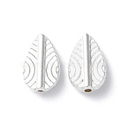 Alloy Beads, Long-Lasting Plated, Leaf, Silver, 12x7.5x3mm, Hole: 1.2mm(PALLOY-F309-22S)