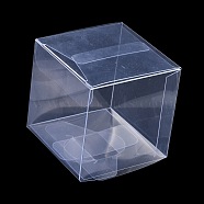 Square Transparent Plastic PVC Box Gift Packaging, Waterproof Folding Box, for Toys & Molds, Clear, Box: 6x6x6.1cm(CON-F013-01K)