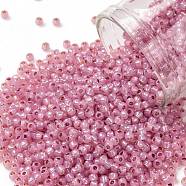 TOHO Round Seed Beads, Japanese Seed Beads, (PF2106) PermaFinish Dark Pink Opal Silver Lined, 11/0, 2.2mm, Hole: 0.8mm, about 50000pcs/pound(SEED-TR11-PF2106)