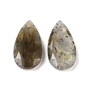 Natural Labradorite Pendants, Faceted Teardrop Charms, 24.5x13x4mm, Hole: 1mm(G-M440-01F)