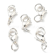 304 Stainless Steel Lobster Claw Clasps, with Double Jump Rings, Silver, 20mm, Clasp: 15x9x4.3mm(STAS-B045-06S)