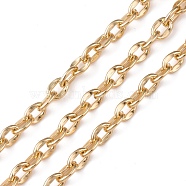 Oval Oxidation Aluminum Coffee Bean Chains, Unwelded, Golden, Link: 10x7x2mm, about 30 yards/roll(CHA-K003-03G)