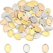 PVD Vacuum Plating 304 Stainless Steel Charms, Stamping Blank Tag, Oval, Mixed Color, 9x6x0.8mm, Hole: 1mm, 3 colors, 20pcs/color, 60pcs/box(STAS-UN0004-62)