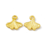 Rack Plating Alloy Charms, Cadmium Free & Lead Free & Nickle Free, Ginkgo Leaf Charms, Matte Gold Color, 13x13x1.5mm, Hole: 1.6mm(FIND-G045-39MG)