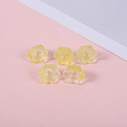 Glass Beads, Lily Flower, Champagne Yellow, 12x8mm, Hole: 1.4mm(GLAA-YW0003-37I)