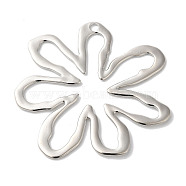 Rack Plating Alloy Big Pendants, Cadmium Free & Nickel Free & Lead Free, Flower Charms, Platinum, 64x59x2mm, Hole: 3.5mm(FIND-I039-050P)