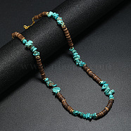 Bohemian Turquoise Stone Coconut Shell Surf Punk Necklace for Men(NI4745-1)