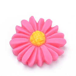 Resin Cabochons, Chrysanthemum, Cerise, 16~17x5mm(CRES-Q197-24A)