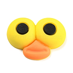 Cartoon Opaque Resin Cabochons, Funny Eyes and Lip, Yellow, 22x29x7.5mm(RESI-H151-06)