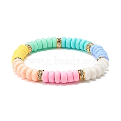 Handmade Polymer Clay Beads Stretch Bracelet for Kid, Colorful, Inner Diameter: 1-7/8 inch(4.9cm)(BJEW-JB06871)