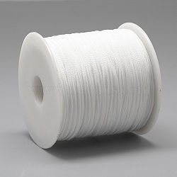 Polyester Cords, White, 0.8mm, about 131.23~142.16 yards(120~130m)/roll(OCOR-Q037-35)