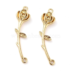 Rack Plating Brass Connector Charms, Flower Links, Long-Lasting Plated, Cadmium Free & Lead Free, Real 18K Gold Plated, 31.5x7x3mm, Hole: 1.2mm(KK-M280-08B-G)