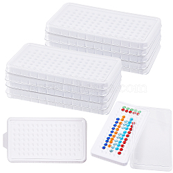 100-Hole Rectangle Plastic Loose Gems Storage Boxes, Loose Diamond Case, White, 7x12.8cm(FIND-WH0420-27A)