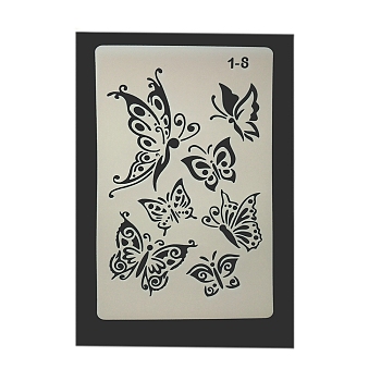 Eco-Friendly PET Plastic Hollow Painting Silhouette Stencil, DIY Drawing Template Graffiti Stencils, Butterfly, 246x160mm