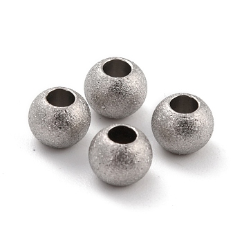 201 Stainless Steel Beads, Round, Stainless Steel Color, 6x4.5mm, Hole: 2.5mm